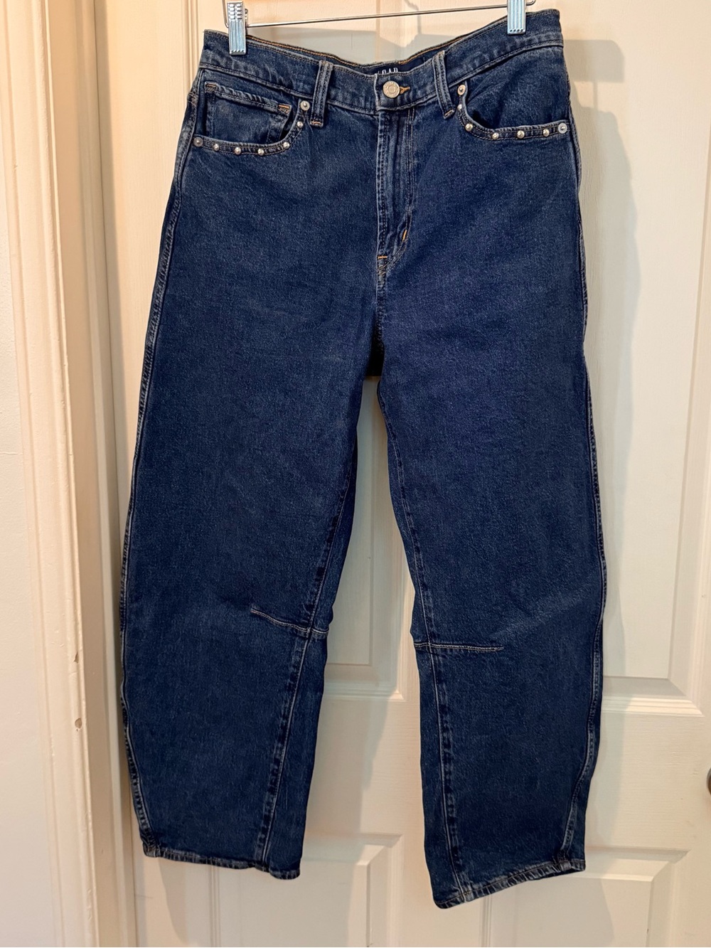 GAP Dark Blue Barrel Jeans with Stud Accents